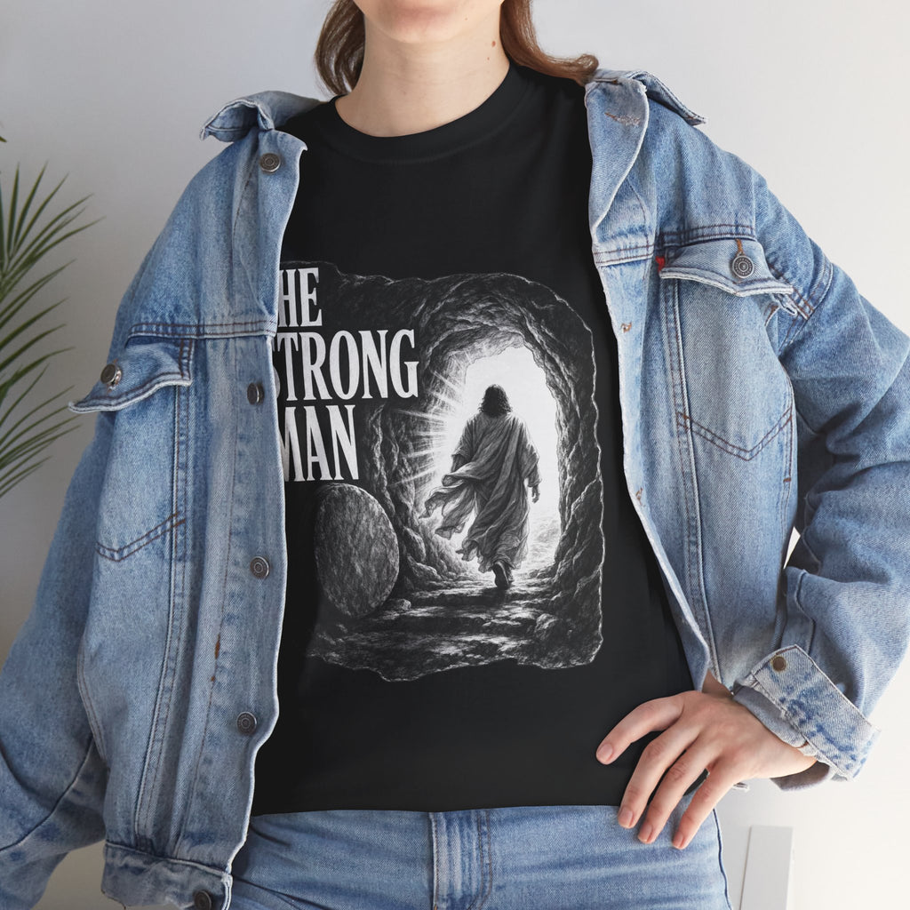 Resurrected Strength T-Shirt — Jesus Leaving the Tomb Resurrection Tee