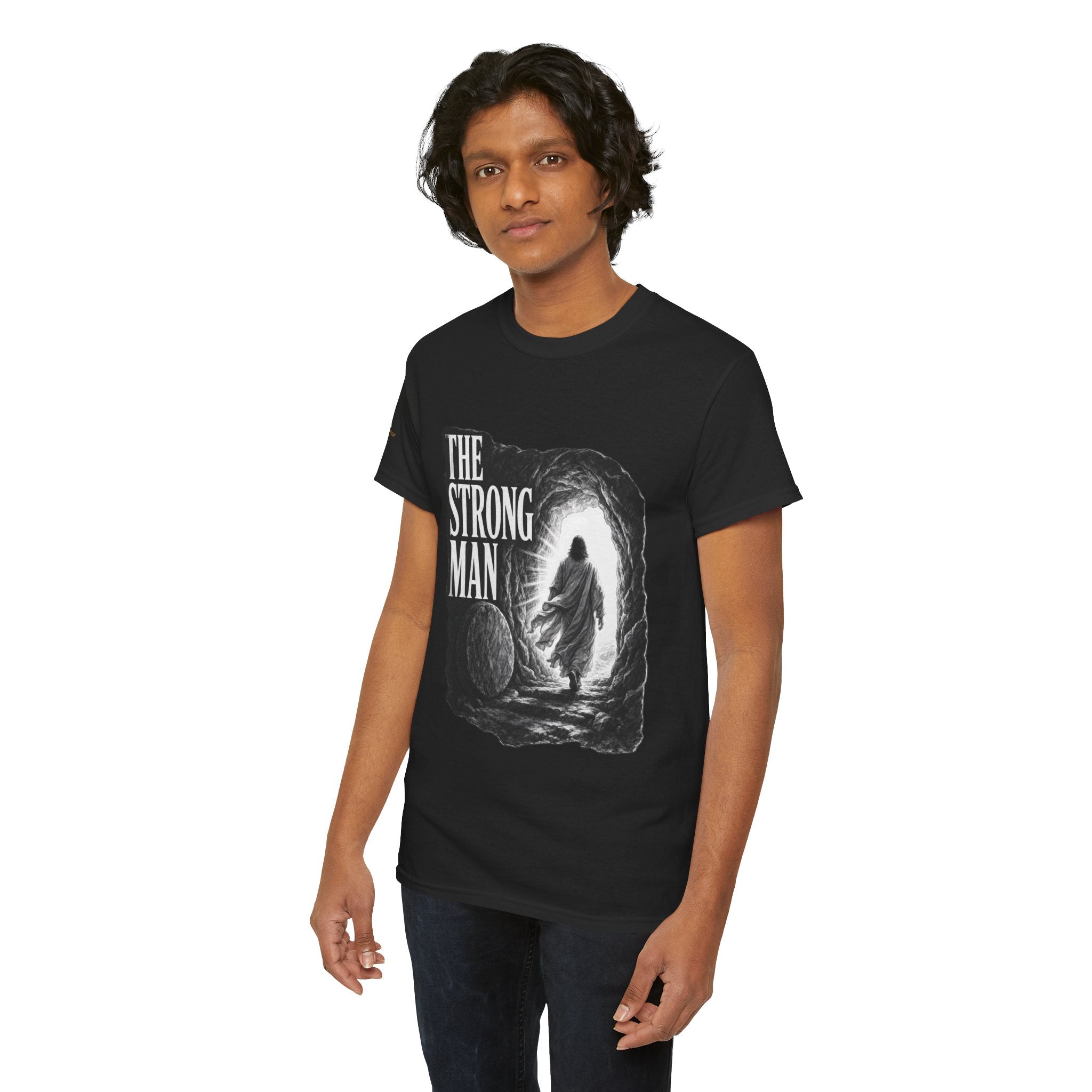 Resurrected Strength T-Shirt — Jesus Leaving the Tomb Resurrection Tee