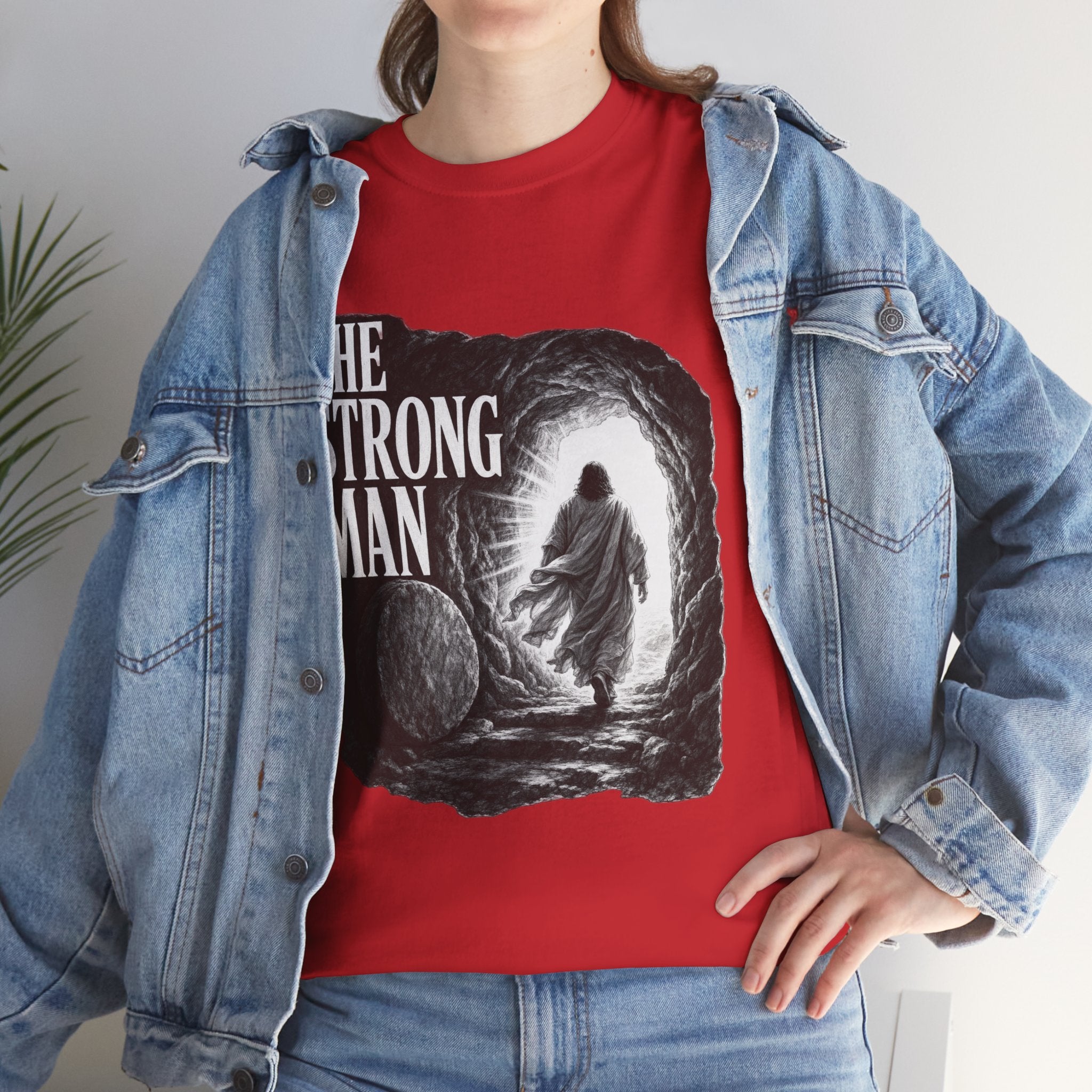 Resurrected Strength T-Shirt — Jesus Leaving the Tomb Resurrection Tee