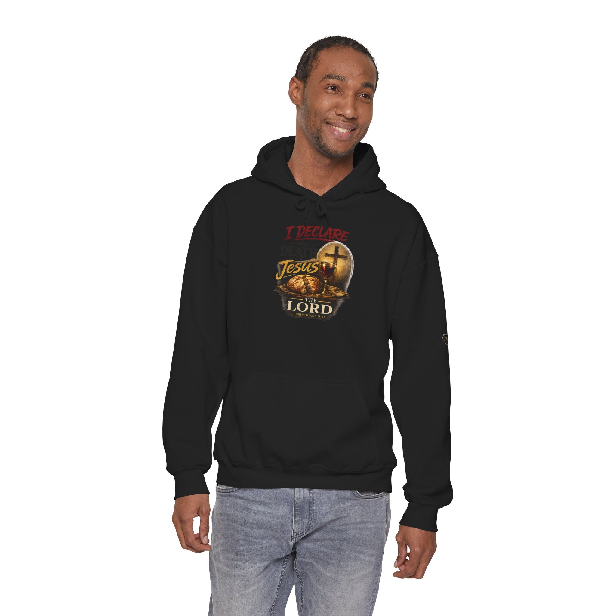 I Declare the Death of Jesus the Lord Hoodie — Bold Faith Pullover