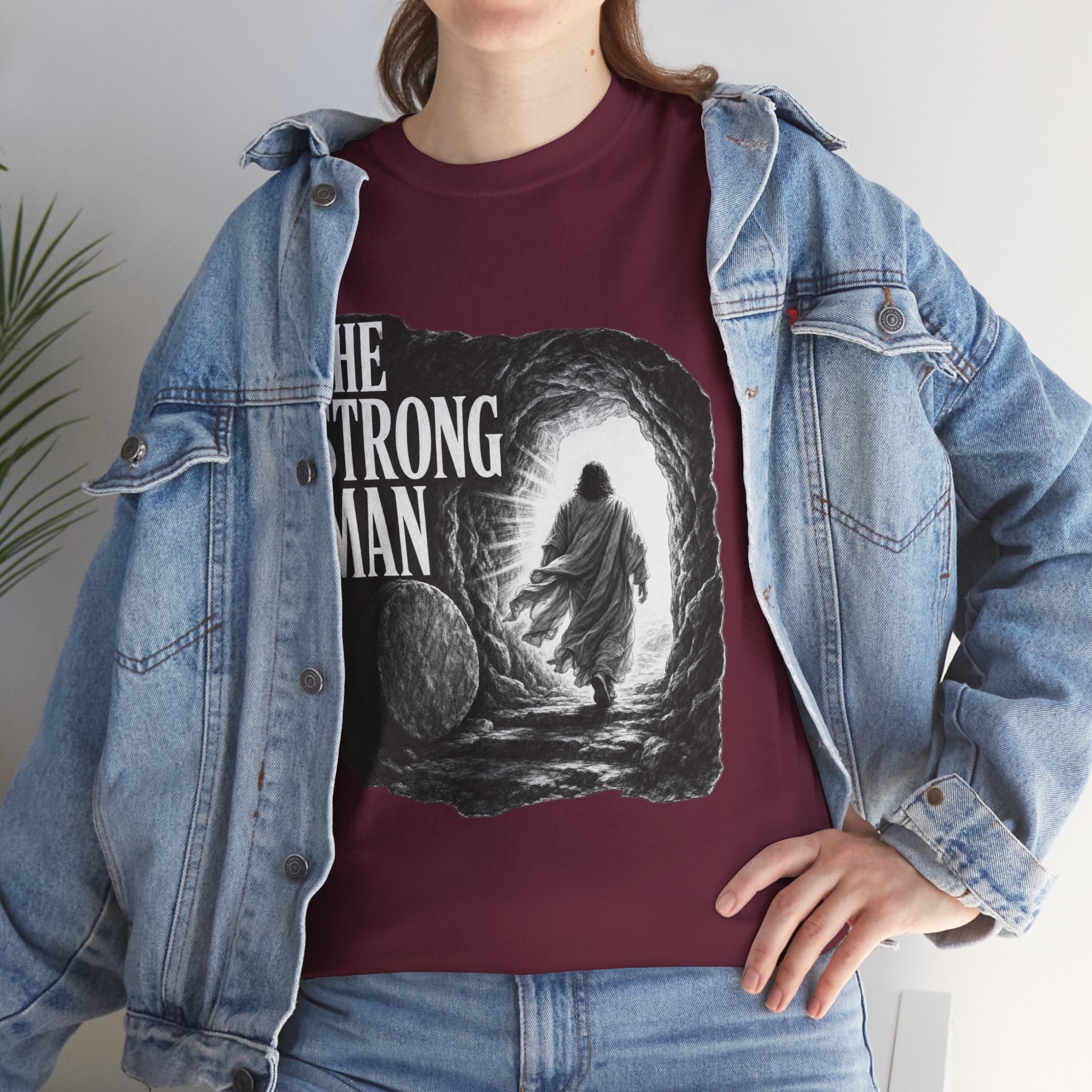 Resurrected Strength T-Shirt — Jesus Leaving the Tomb Resurrection Tee