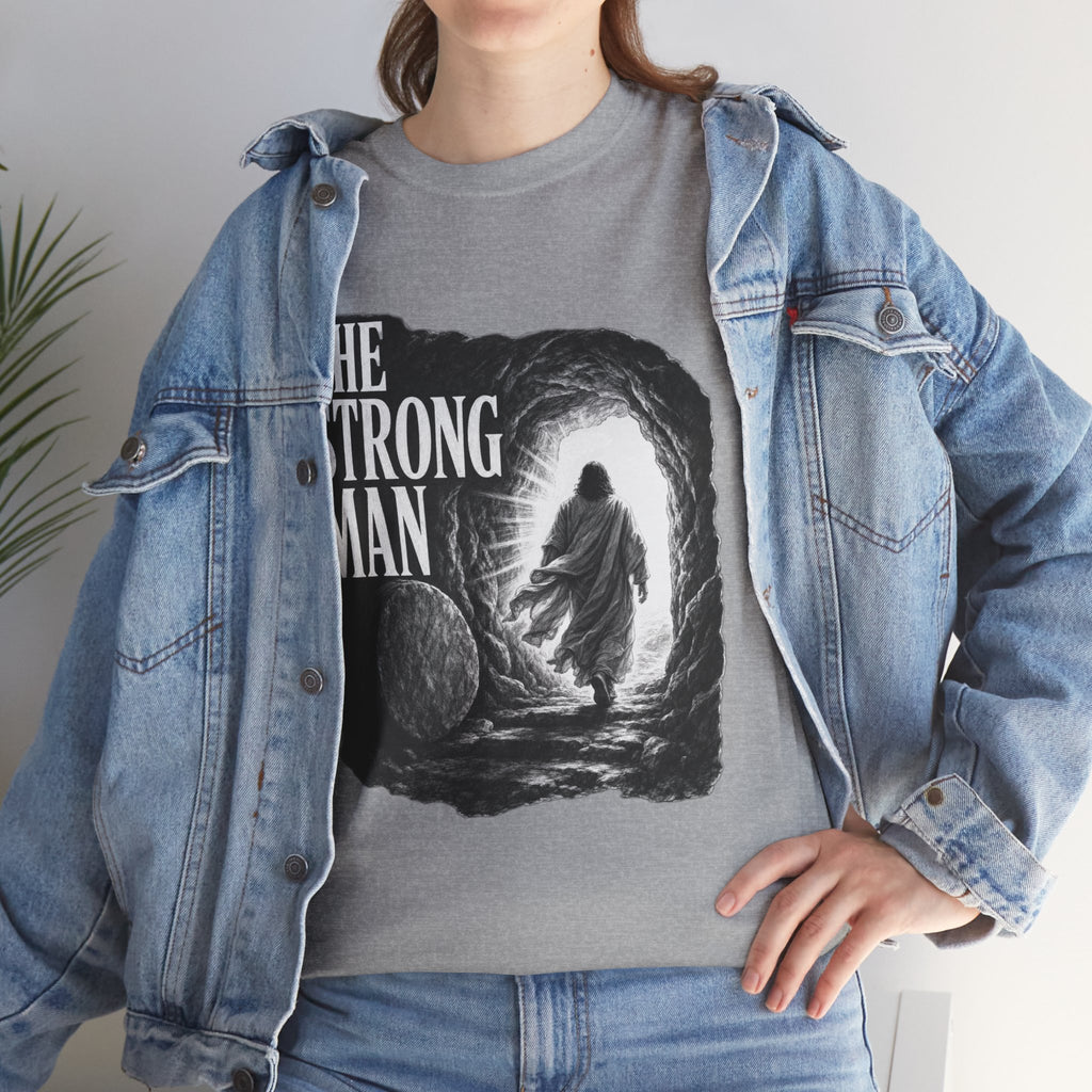 Resurrected Strength T-Shirt — Jesus Leaving the Tomb Resurrection Tee