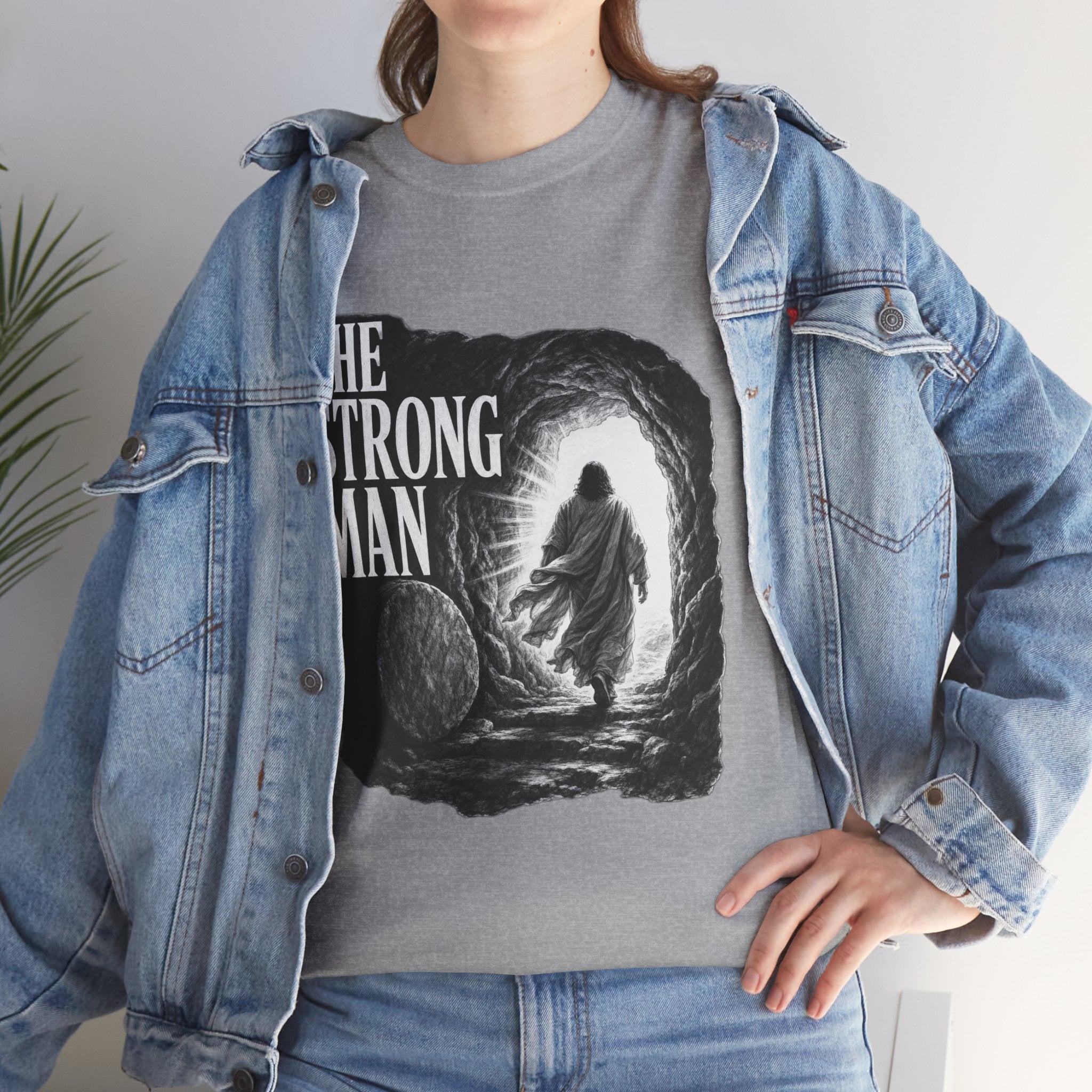 Resurrected Strength T-Shirt — Jesus Leaving the Tomb Resurrection Tee