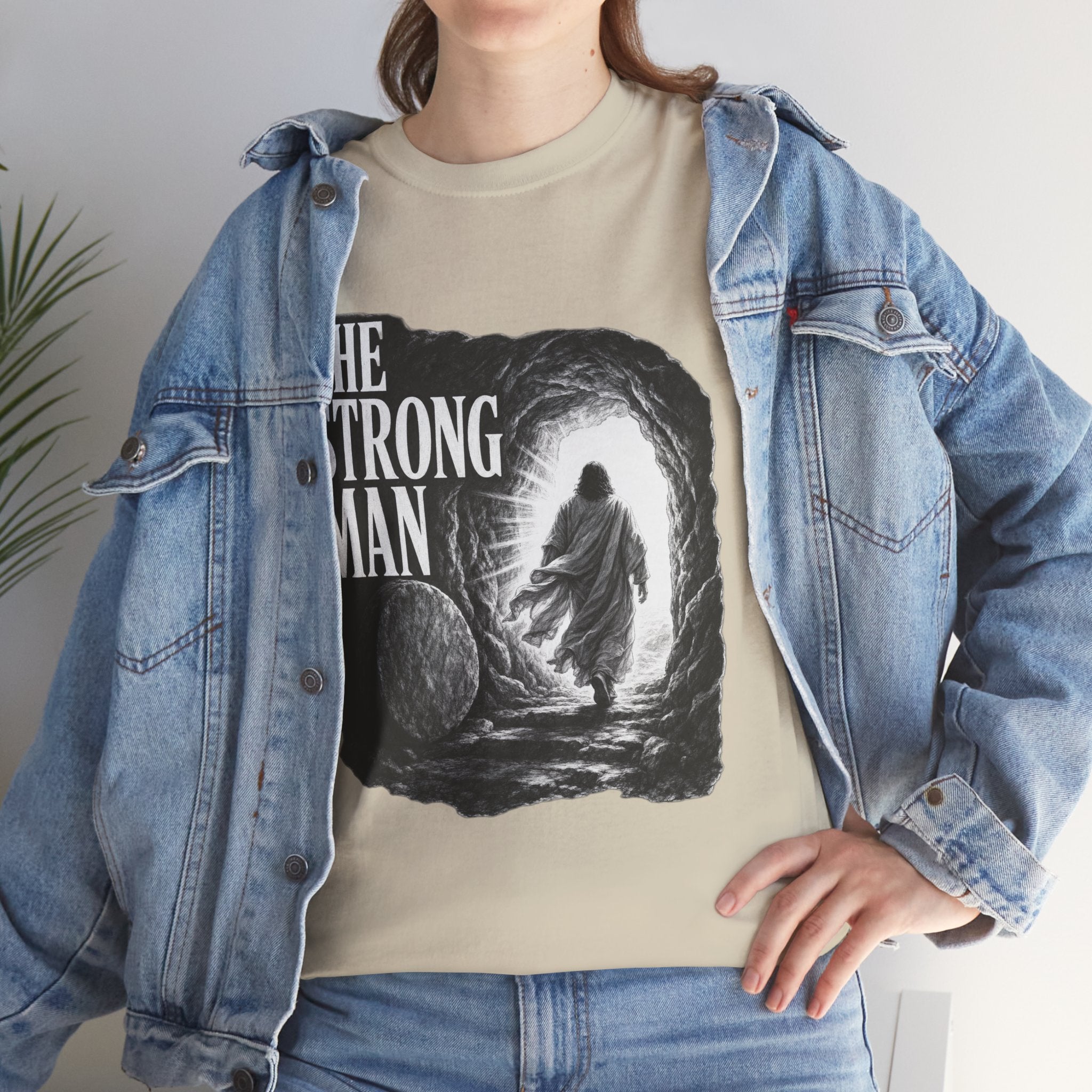 Resurrected Strength T-Shirt — Jesus Leaving the Tomb Resurrection Tee